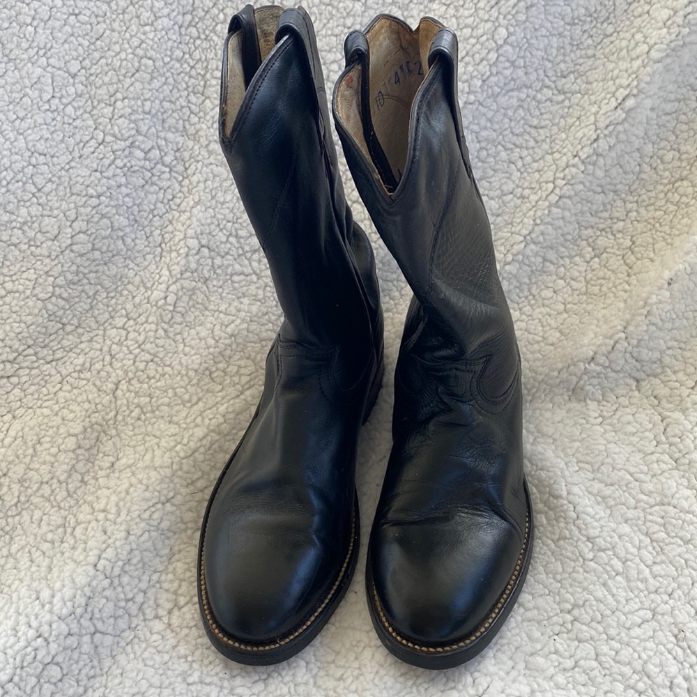 Cowtown black leather boots